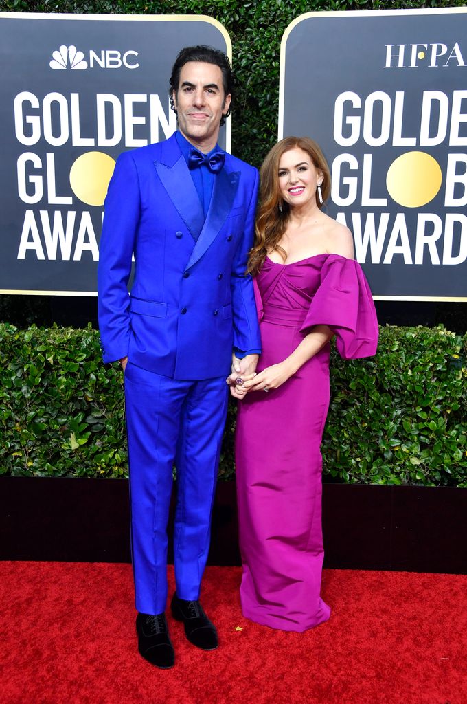 isla fisher sacha baron cohen golden globes 2020