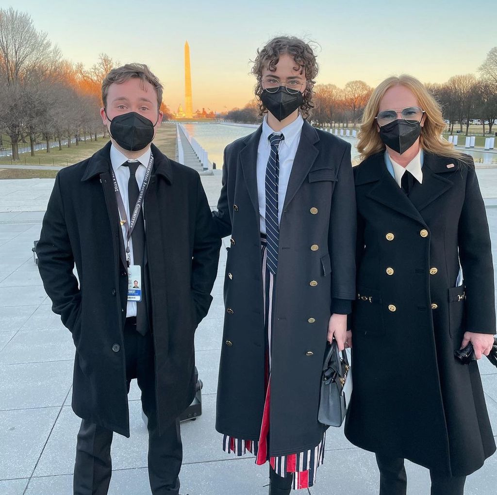 Photo shared by Kerstin Emhoff with her kids Ella and Cole at Joe Biden and Kamala Harris' January 2021 inauguration