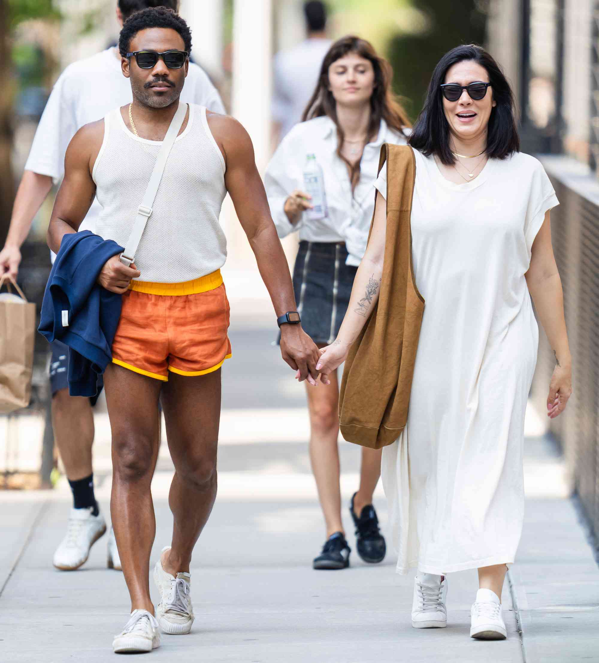  Donald Glover (L) and Michelle White are seen on August 25, 2024 in New York City