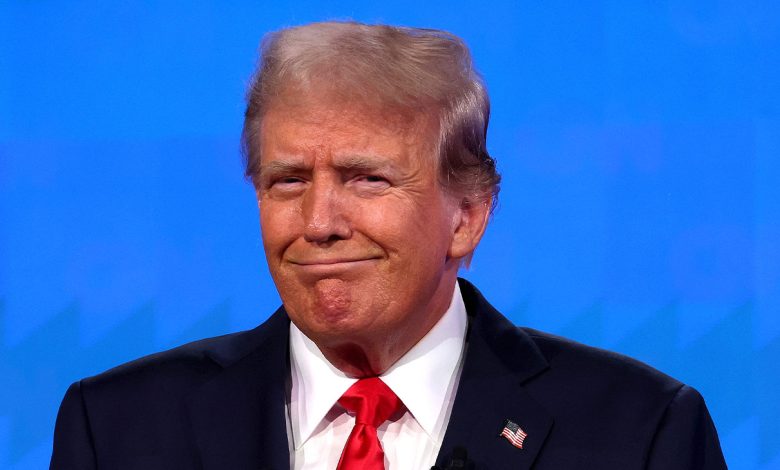 Donald Trump at his June 27 presidential debate with President Joe Biden.