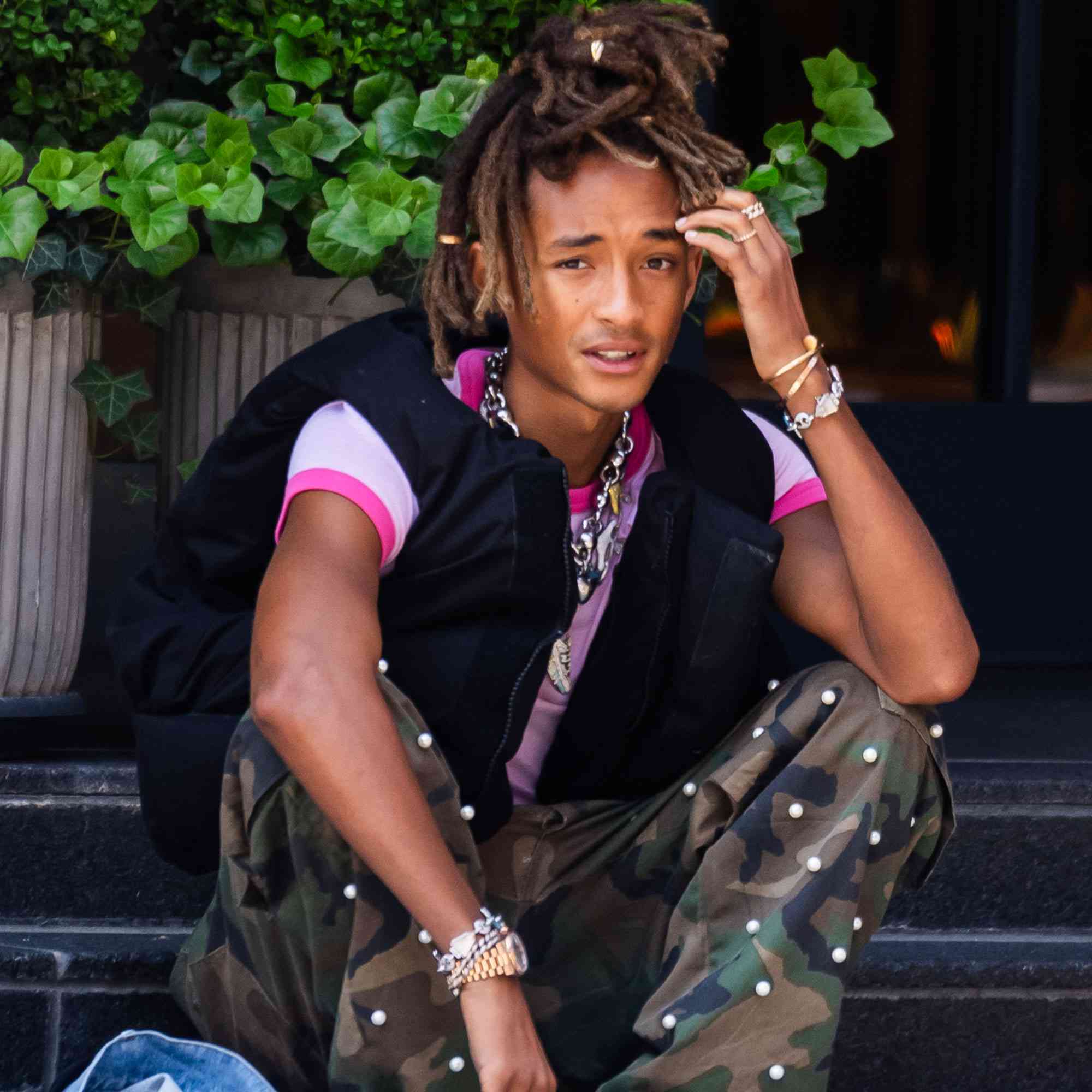  Jaden Smith is seen in Tribeca on August 25, 2024 in New York City