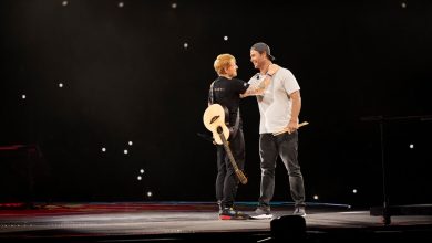 Chris Hemsworth joins Ed Sheeran on stage in Romania