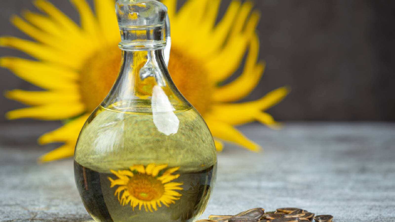 A bottle of sunflower oil