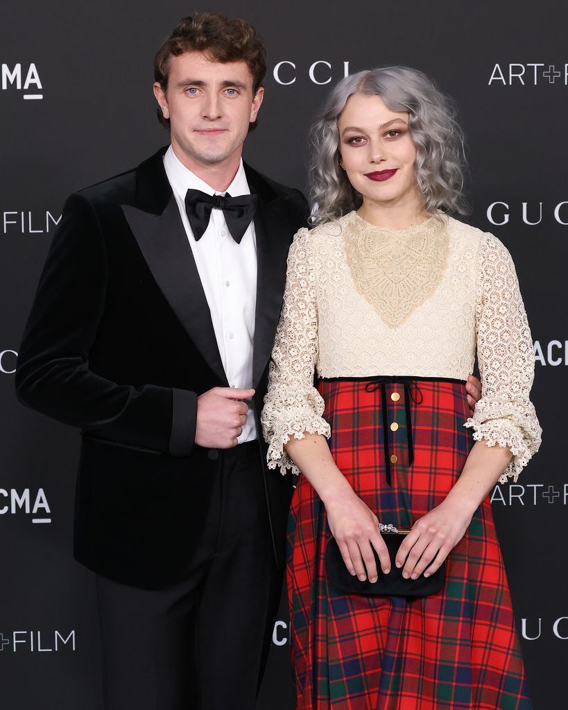 Paul Mescal in a tuxedo with Phoebe Bridgers