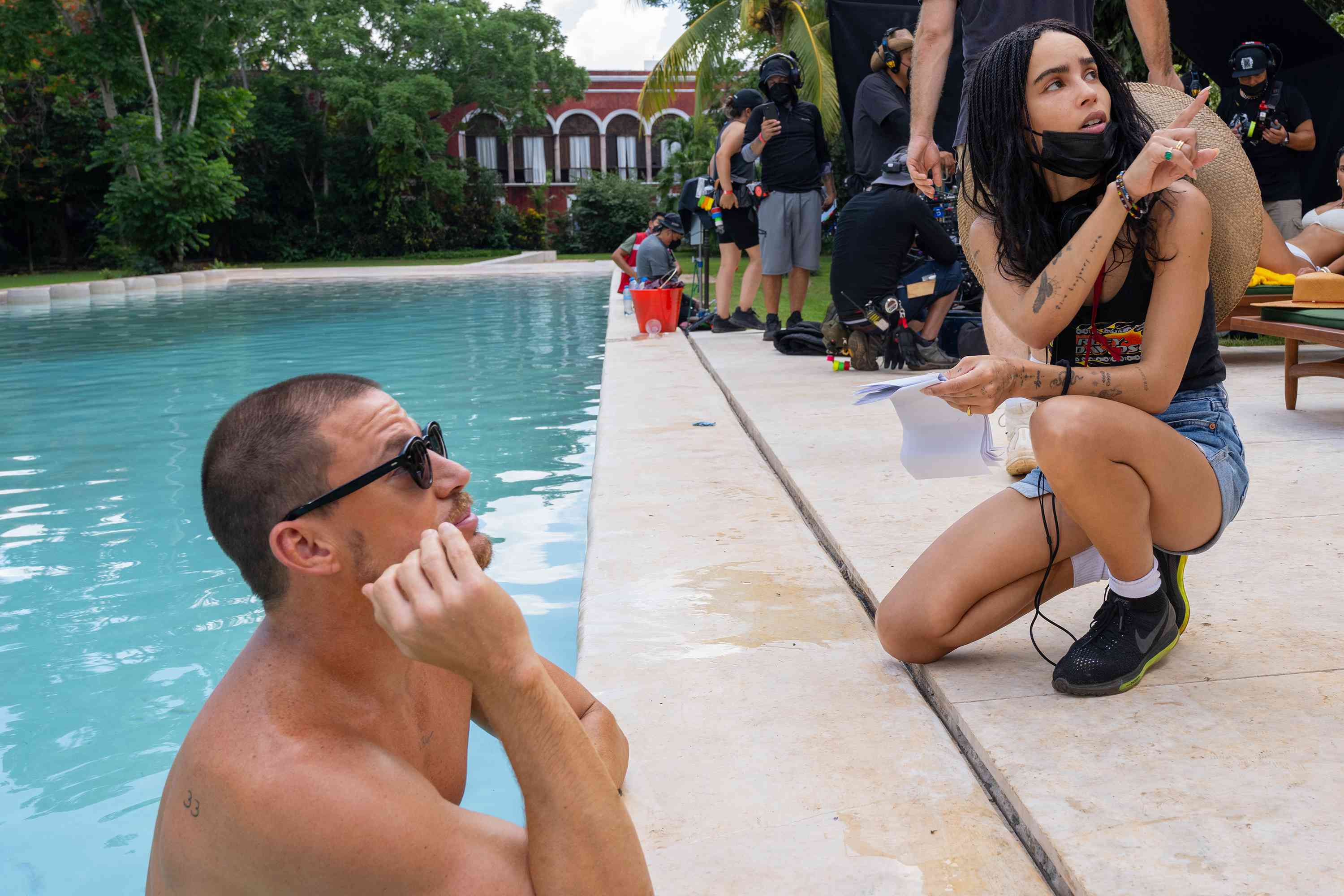 Zoë Kravitz directs Channing Tatum in 'Blink Twice.'