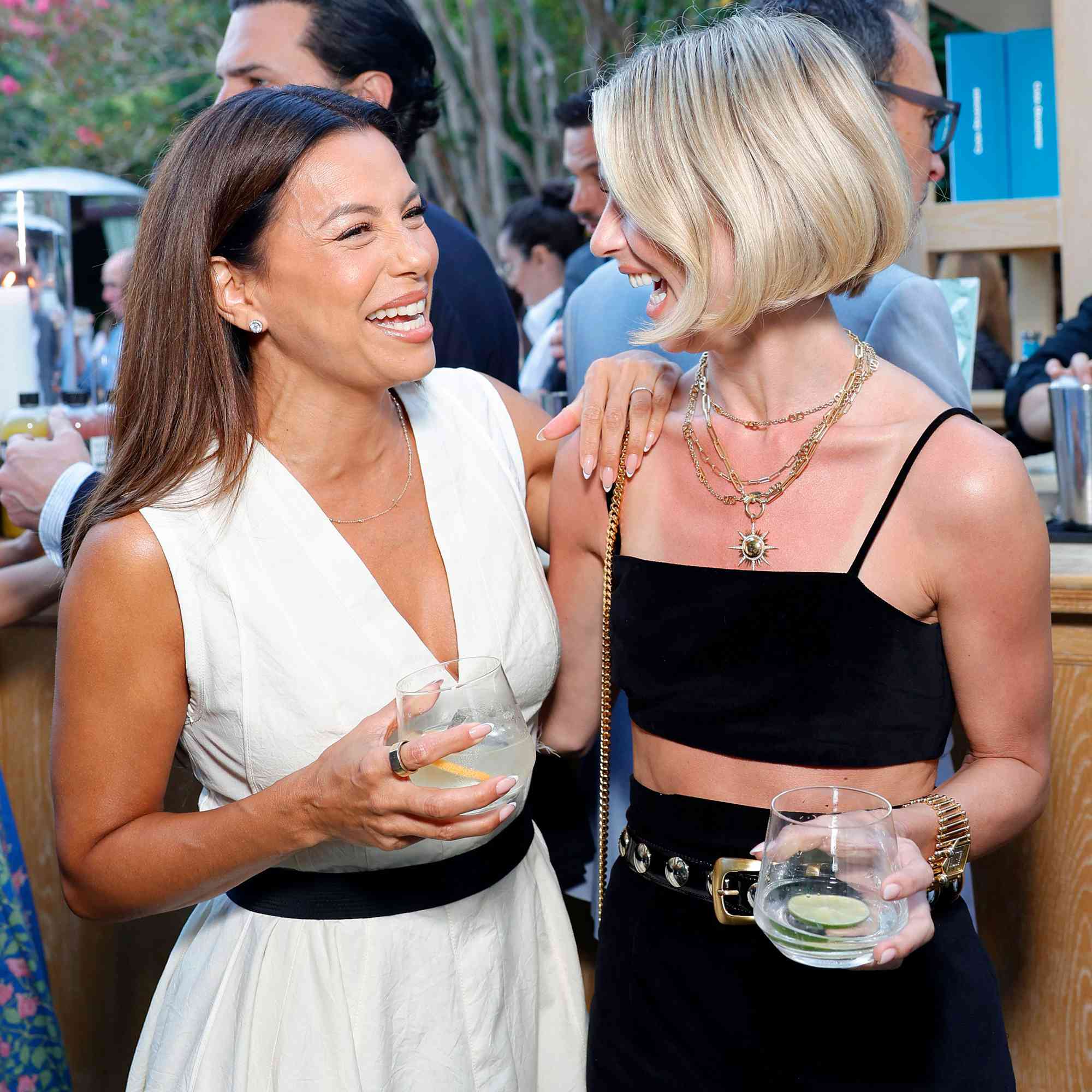 Eva Longoria and Julianne Hough attend the TIAH 6th Anniversary Soiree on August 24, 2024 in Los Angeles, California. 