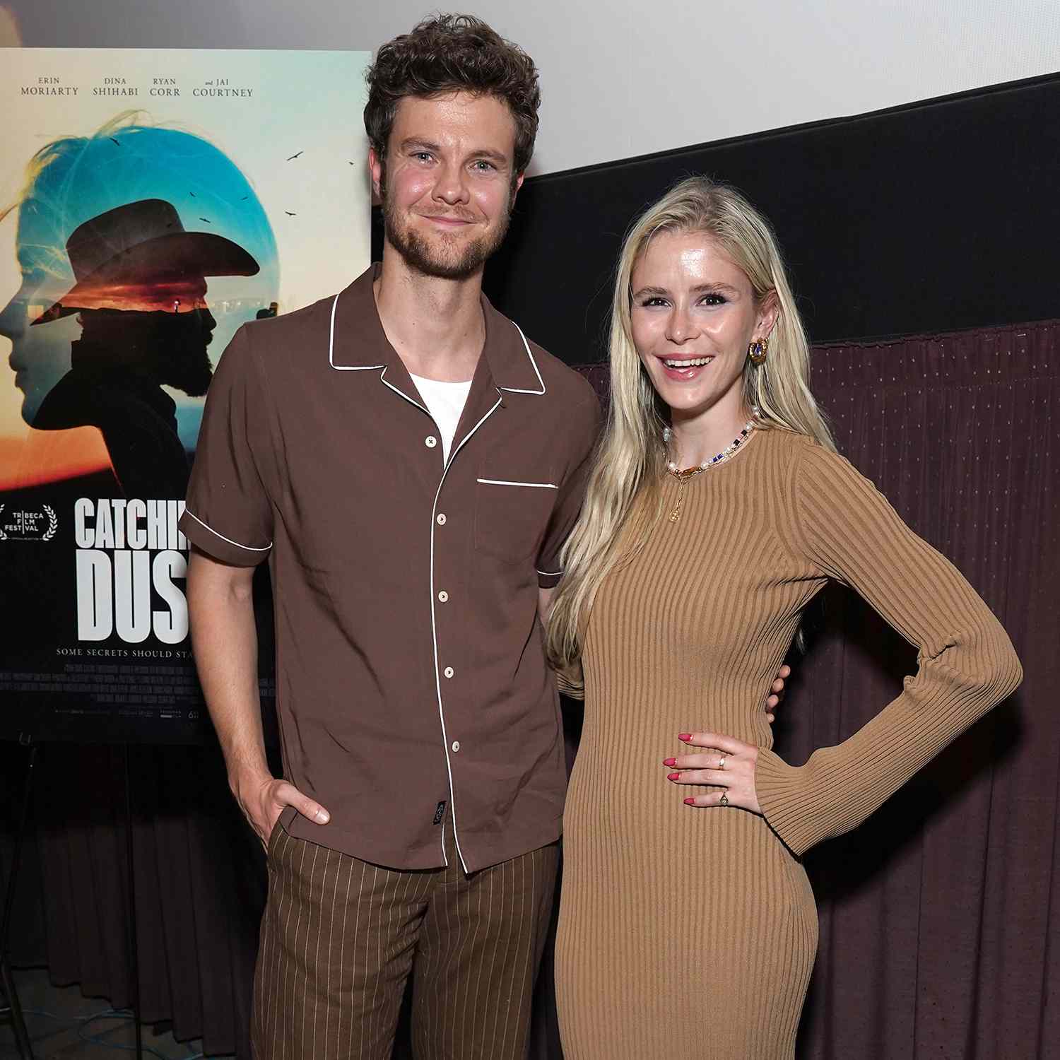 Erin Moriarty and Jack Quaid attend a Catching Dust Screening at Lumiere Music Hall on August 24, 2024 in Los Angeles.