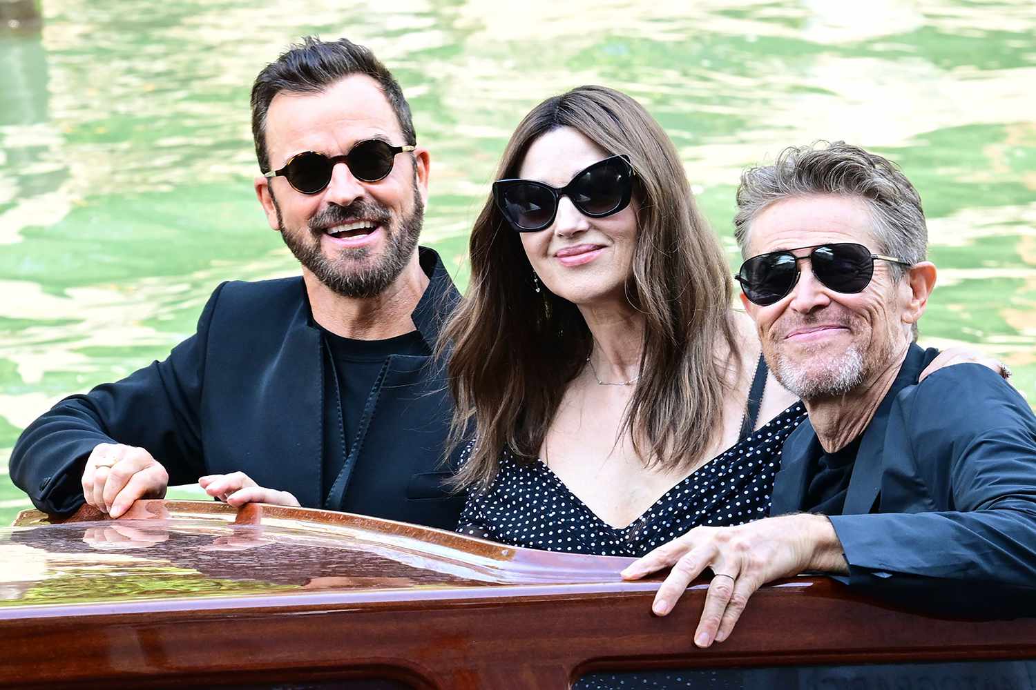 Justin Theroux, Monica Bellucci and Willem Dafoe venice 08 28 24