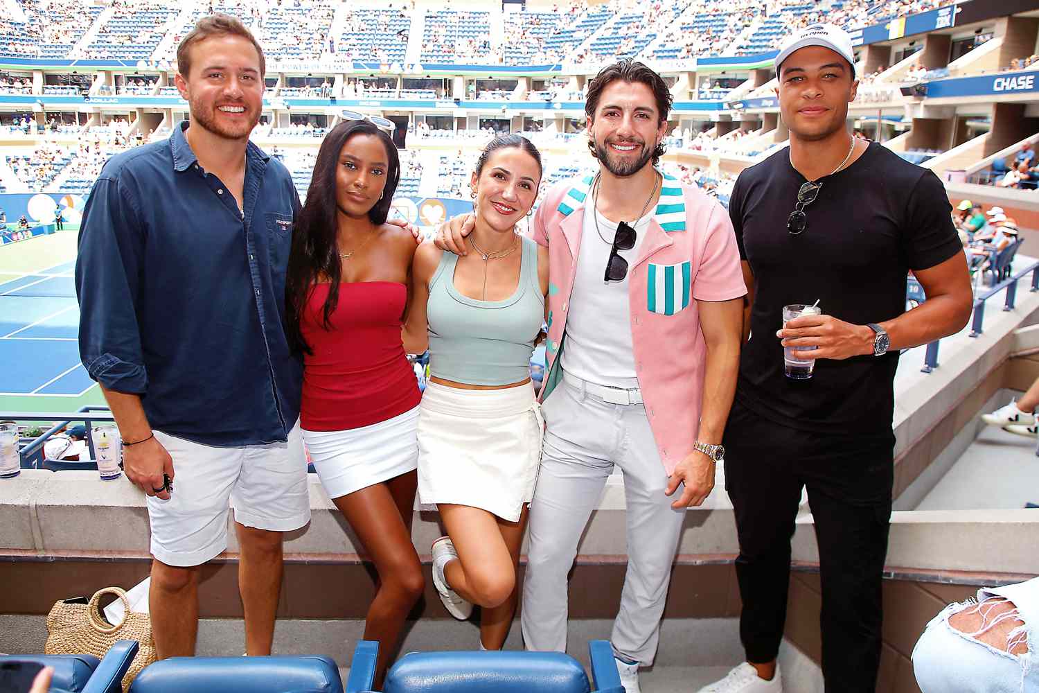 Peter Weber, Ciara Miller, Kat Stickler, Jason Tartick and Dale Moss at the IHG Hotels & Resorts Suite during the U.S. Open at the USTA Billie Jean King National Tennis Center on 