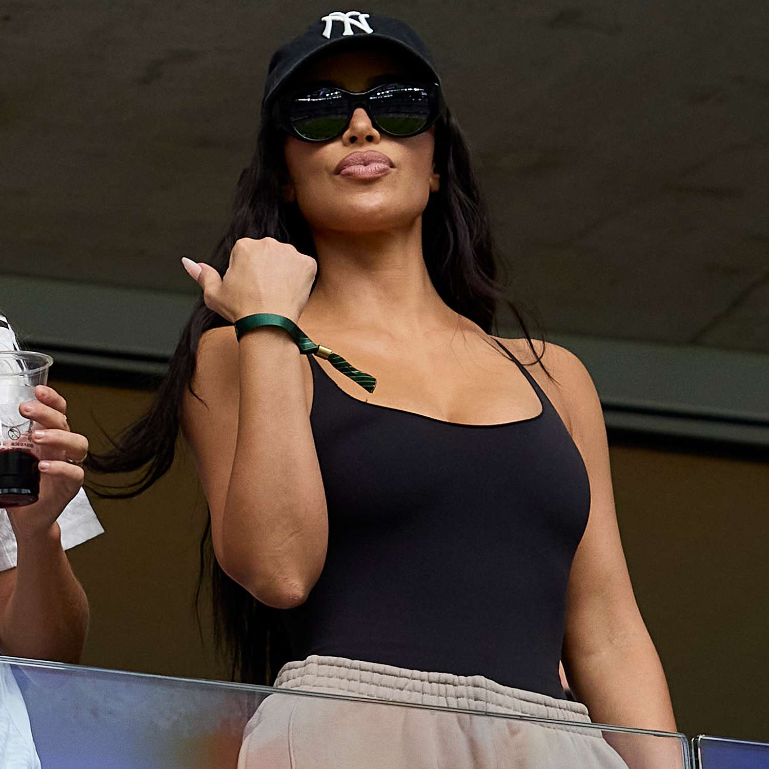 Kim Kardashian during La Liga football match between Real Madrid CF v Real Valladolid at Santiago 