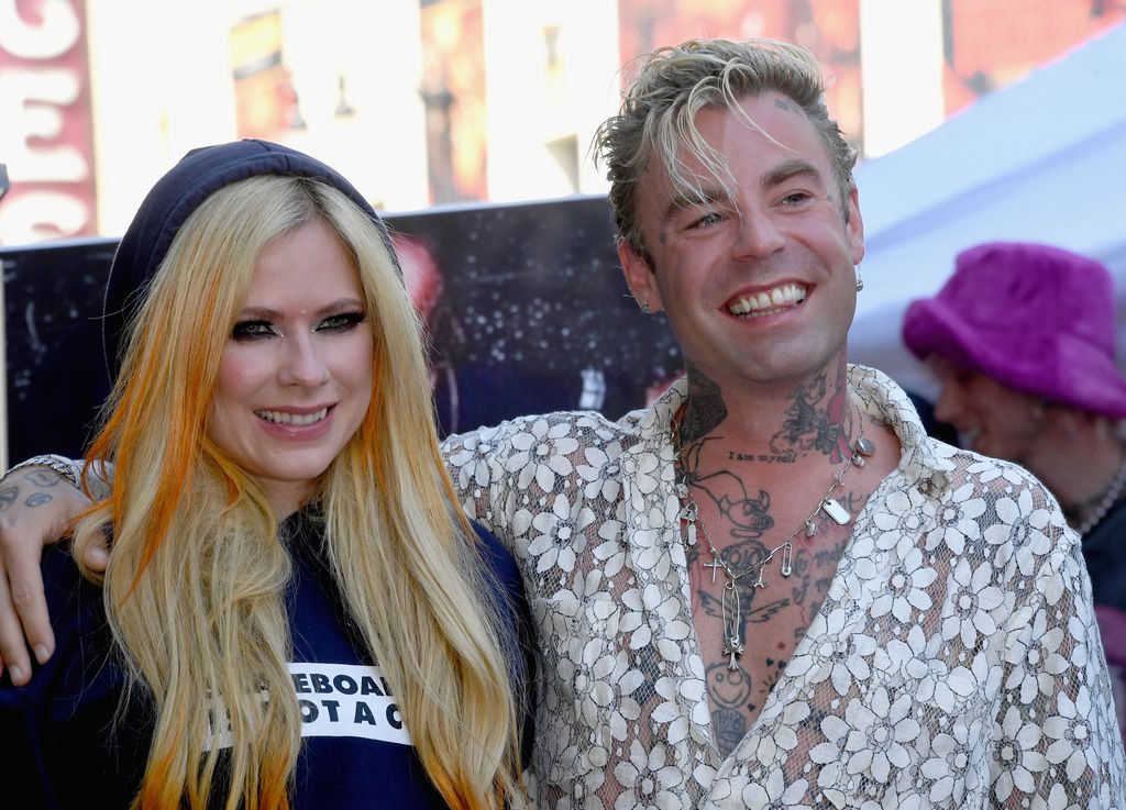 Avril Lavigne and Mod Sun at Avril Lavigne's Star Ceremony On The Hollywood Walk Of Fame held at Hollywood Walk Of Fame on August 31, 2022 in Los Angeles, California.