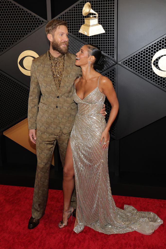 vick hope and calvin harris smiling 