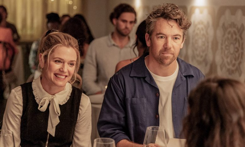 L-R: Harriet Dyer as Ashley and Patrick Brammall as Gordon in Colin From Accounts episode 4, season 2 streaming on Paramount, 2024.