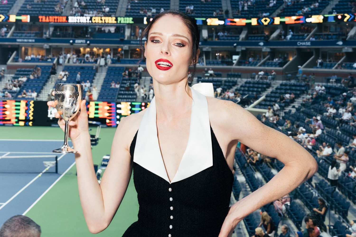 Coco Rocha in the Moet suite