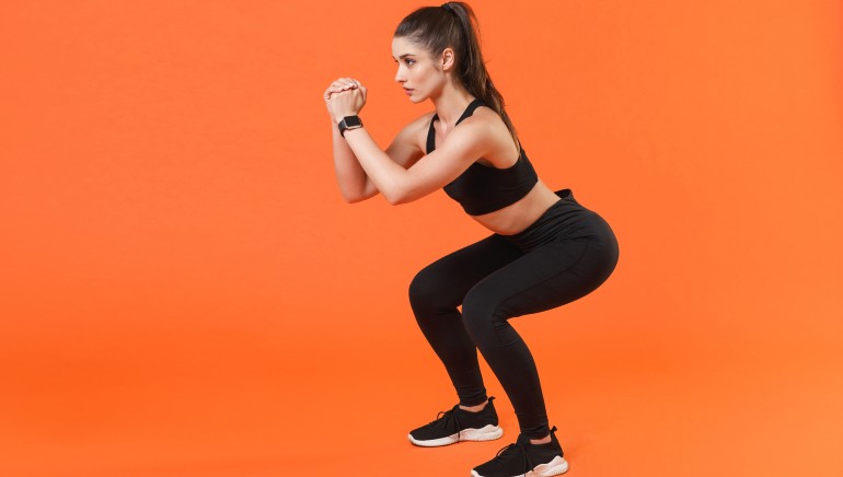 woman doing squats