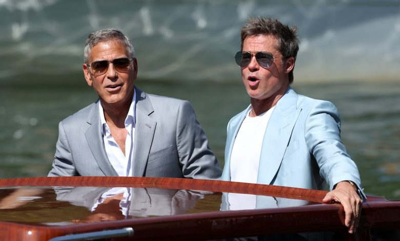 George Clooney, Brad Pitt appear at the Venice Film Festival for