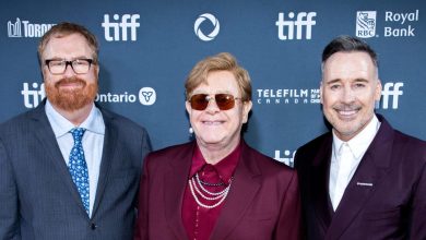 R.J. Cutler, Elton John and David Furnish attend the premiere of