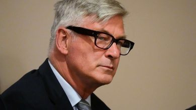 Alec Baldwin listens to testimony during a pretrial hearing at the First Judicial District Courthouse on July 8, 2024 in Santa Fe, New Mexico. Baldwin is facing a single charge of involuntary manslaughter in the death of cinematographer Halyna Hutchins on the set of the film