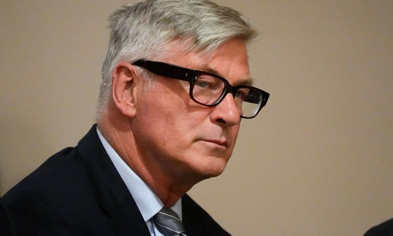 Alec Baldwin listens to testimony during a pretrial hearing at the First Judicial District Courthouse on July 8, 2024 in Santa Fe, New Mexico. Baldwin is facing a single charge of involuntary manslaughter in the death of cinematographer Halyna Hutchins on the set of the film