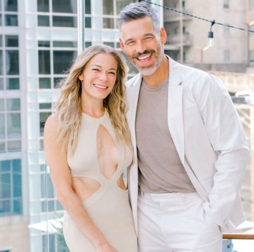 LeAnn Rimes in a cut-out dress with husband Eddie Cibrian