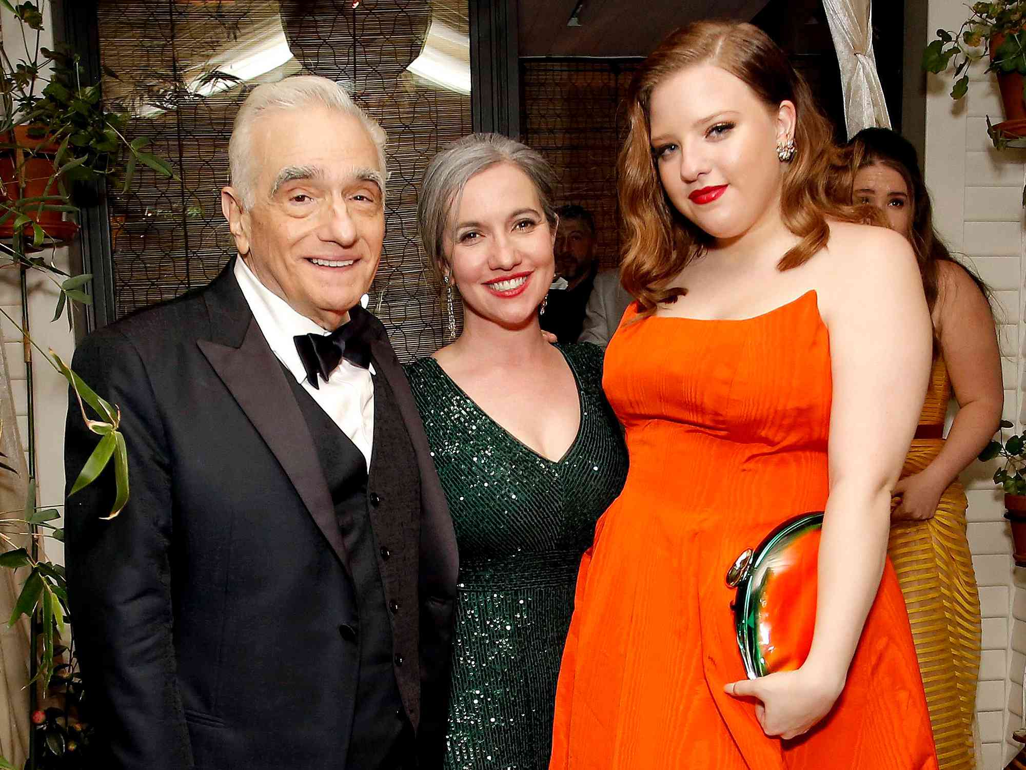 Martin Scorsese, Domenica Cameron-Scorsese, and Francesca Scorsese at the 2020 Netflix Oscar After Party.