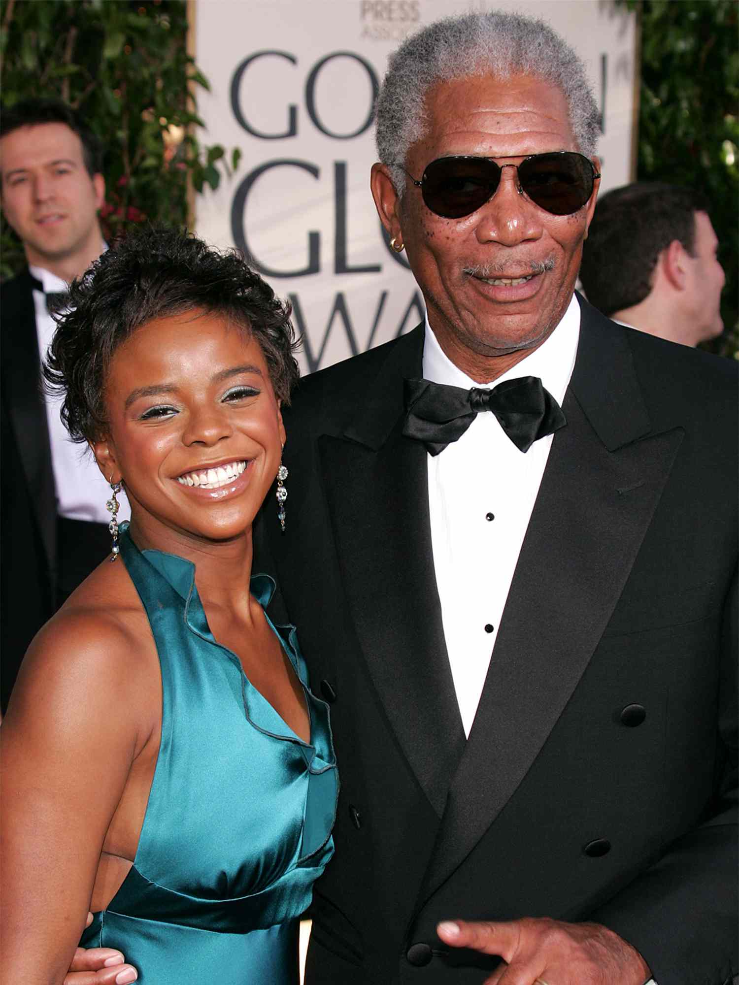 Morgan Freeman and granddaughter E'Dena Hines arrive to the 62nd Annual Golden Globe Awards at the Beverly Hilton Hotel January 16, 2005 in Beverly Hills, California