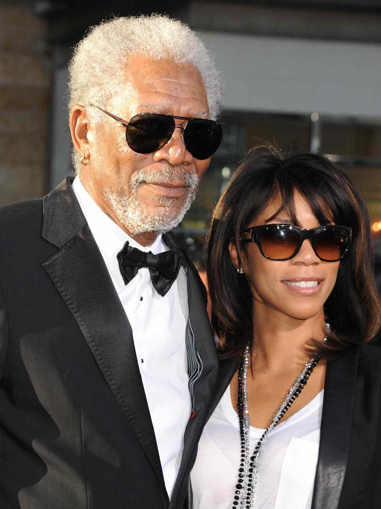 Morgan Freeman and daughter Morgana arrive at the premiere of Oblivion held at the Chinese Theater in Hollywood