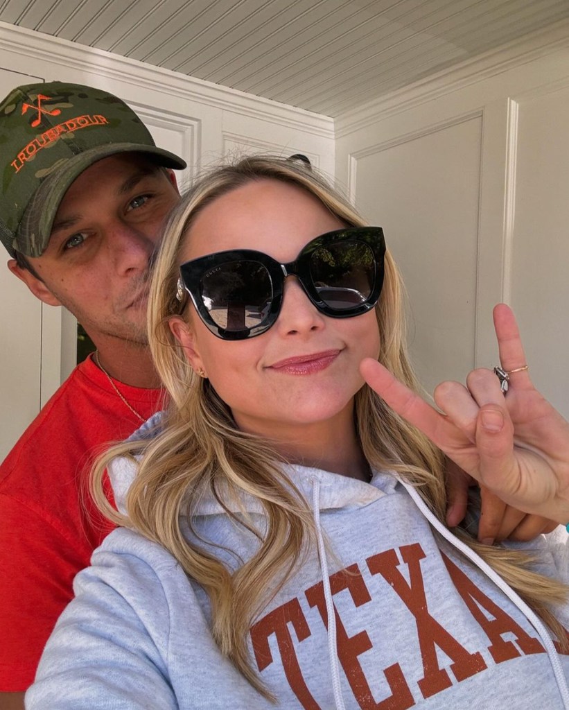 Photo shared by Miranda Lambert on Instagram October 2024 featuring her husband Brendan McLoughlin, in which she is showing support for the Texas Longhorns