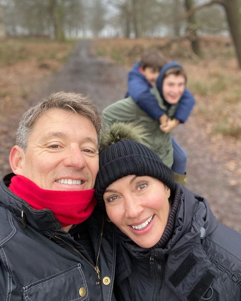 family walking in winter 