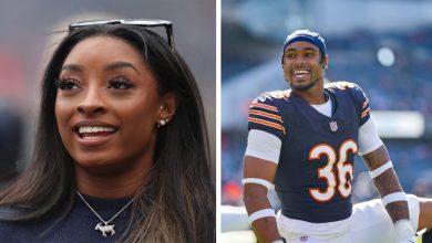 Simone Biles' husband Jonathan Owens impresses his wife as he follows in her footsteps