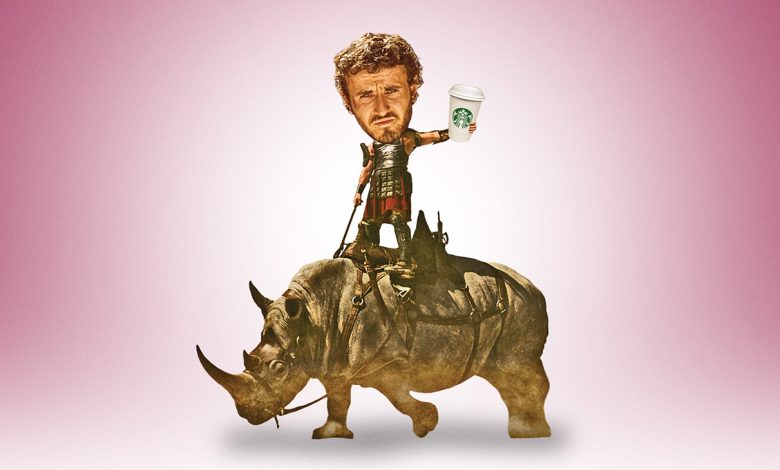 Don’t tell Paul Mescal that gladiators never rode rhinos (or, for that matter, drank Starbucks).