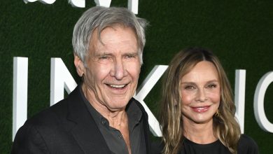 Harrison Ford, 82, and wife Calista Flockhart, 59, can't keep their hands off each other in red carpet outing