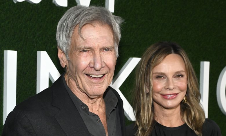 Harrison Ford, 82, and wife Calista Flockhart, 59, can't keep their hands off each other in red carpet outing