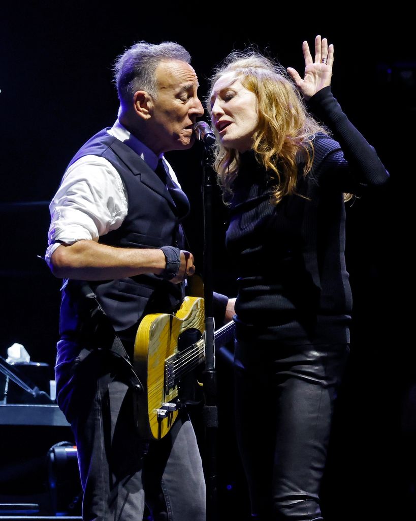 Bruce Springsteen and Patti Scialfa perform during the 2024 Sea.Hear.Now Festival on the beach on September 15, 2024 in Asbury Park, New Jersey