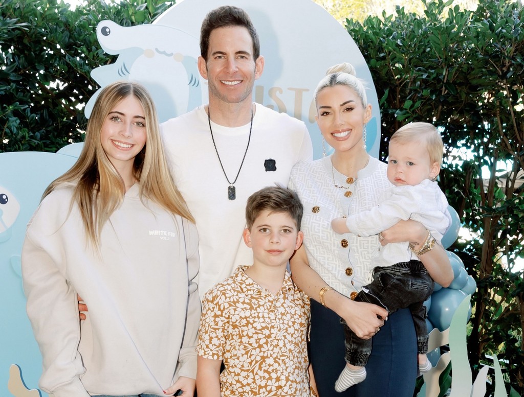 Photo posted by Heather Rae El Moussa on Instagram February 2024 featuring Tarek El Moussa, his two kids with Christina Hall, Taylor and Brayden, plus his son Tristan