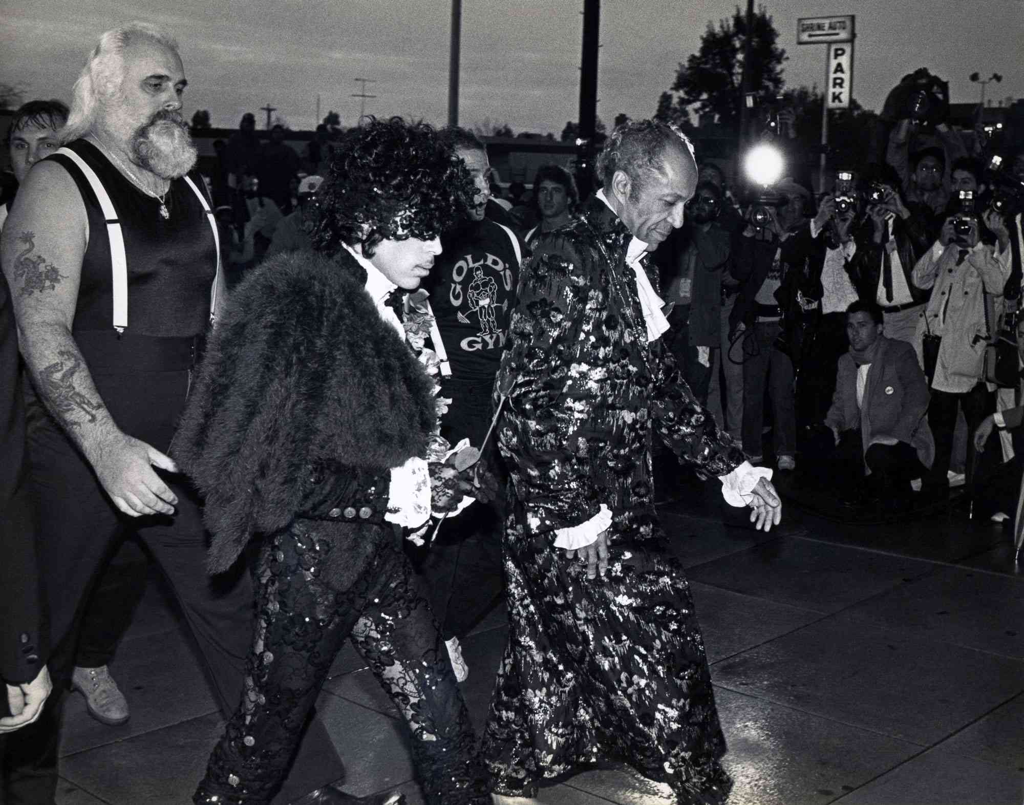 (EXCLUSIVE, Premium Rates Apply) LOS ANGELES - JANUARY 01, 1985: Prince arrives at The American Music Awards in Los Angeles, Calfornia. **EXCLUSIVE** (Photos by Brad Elterman/FilmMagic)