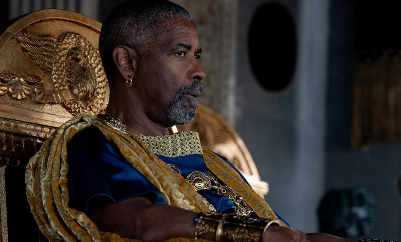 Denzel Washington plays Macrinus in Gladiator II from Paramount Pictures.