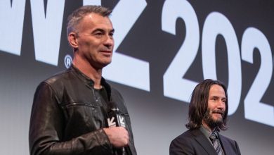 Chad Stahelski (L) and Keanu Reeves speak during a QandA following a surprise screening of “John Wick: Chapter 4” during the 2023 SXSW Conference and Festival at The Paramount Theater on March 13, 2023 in Austin, Texas.