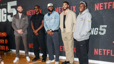 Domantas Sabonis, Jimmy Butler, LeBron James, Jayson Tatum and Anthony Edwards celebrated their Netflix series Starting 5 in Los Angeles on Monday.