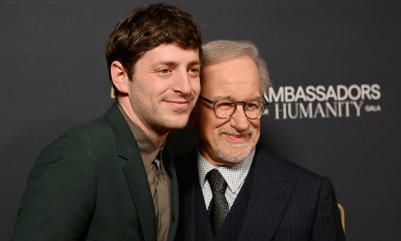 Alex Edelman and Steven Spielberg at the 2024 Shoah Foundation Ambassadors for Humanity Gala in New York.