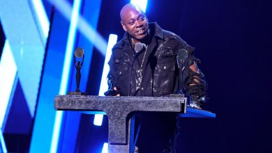 Dave Chappelle speaks onstage during the 2024 Rock & Roll Hall of Fame induction ceremony.