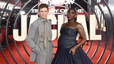 Eddie Redmayne and Lashana Lynch attend the UK Premiere of The Day Of The Jackal at the Queen Elizabeth Hall on October 22, 2024 in London, England.