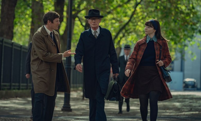 From left: James Norton, Bill Nighy and Thomasin McKenzie in 'Joy.'
Netflix/Kerry Brown
...