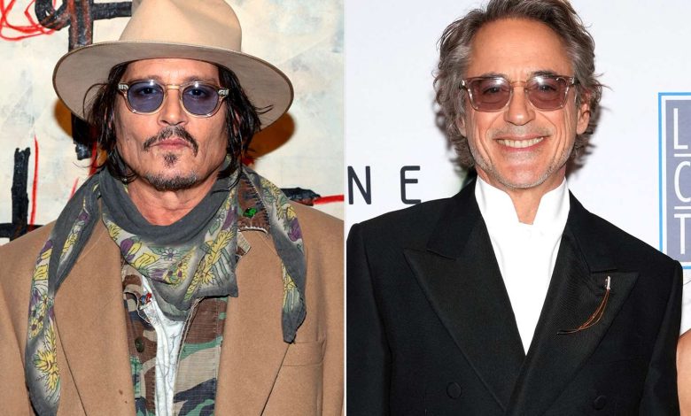 Johnny Depp attends the opening of his experiential and immersive exhibition A Bunch of Stuff; Robert Downey Jr. attend