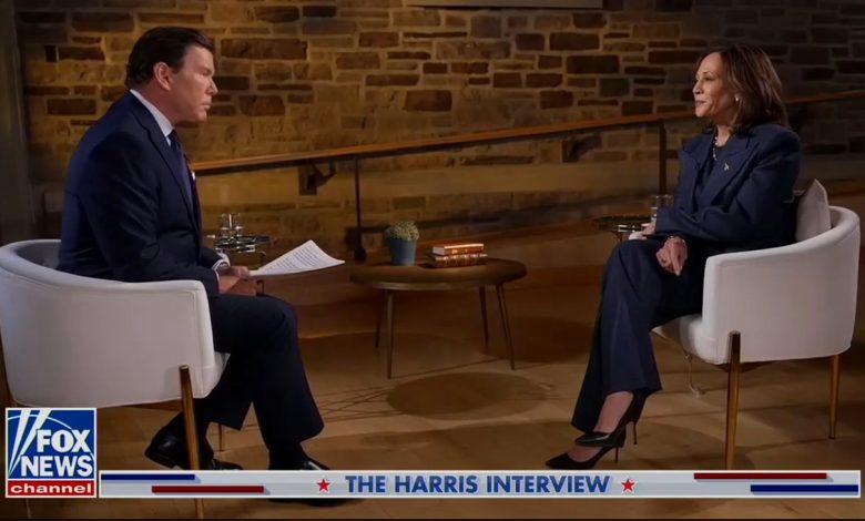 Bret Baier and Kamala Harris