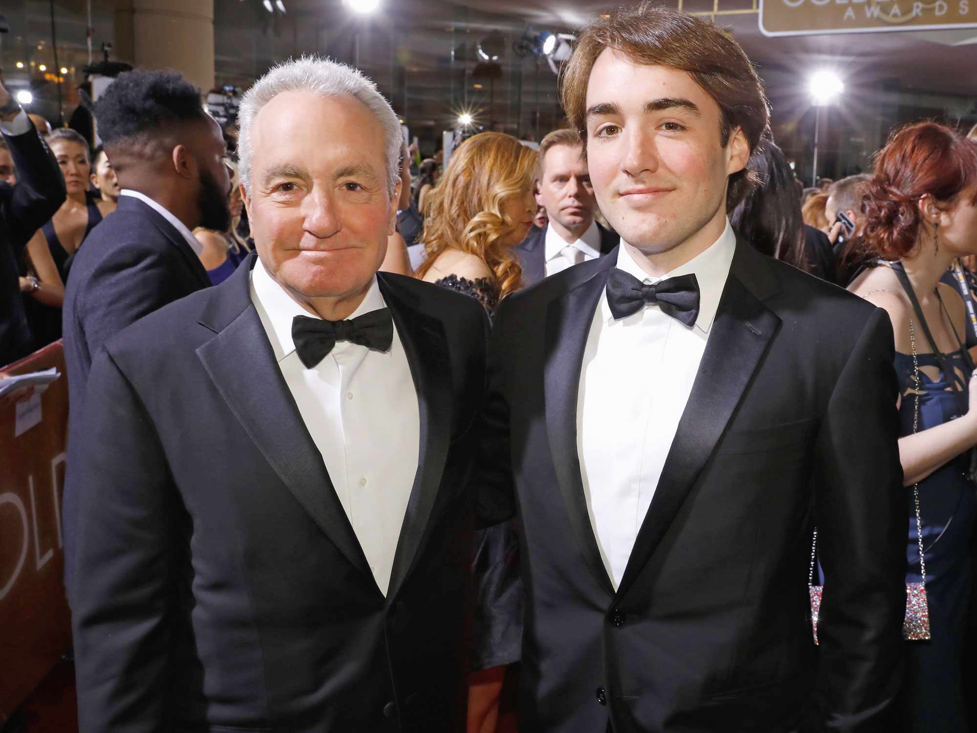 BEVERLY HILLS, CA - JANUARY 08: 74th ANNUAL GOLDEN GLOBE AWARDS -- Pictured: (l-r) Producer Lorne Michaels and Henry Michaels arrive to the 74th Annual Golden Globe Awards held at the Beverly Hilton Hotel on January 8, 2017. (Photo by Trae Patton/NBCU Photo Bank/NBCUniversal via Getty Images via Getty Images)