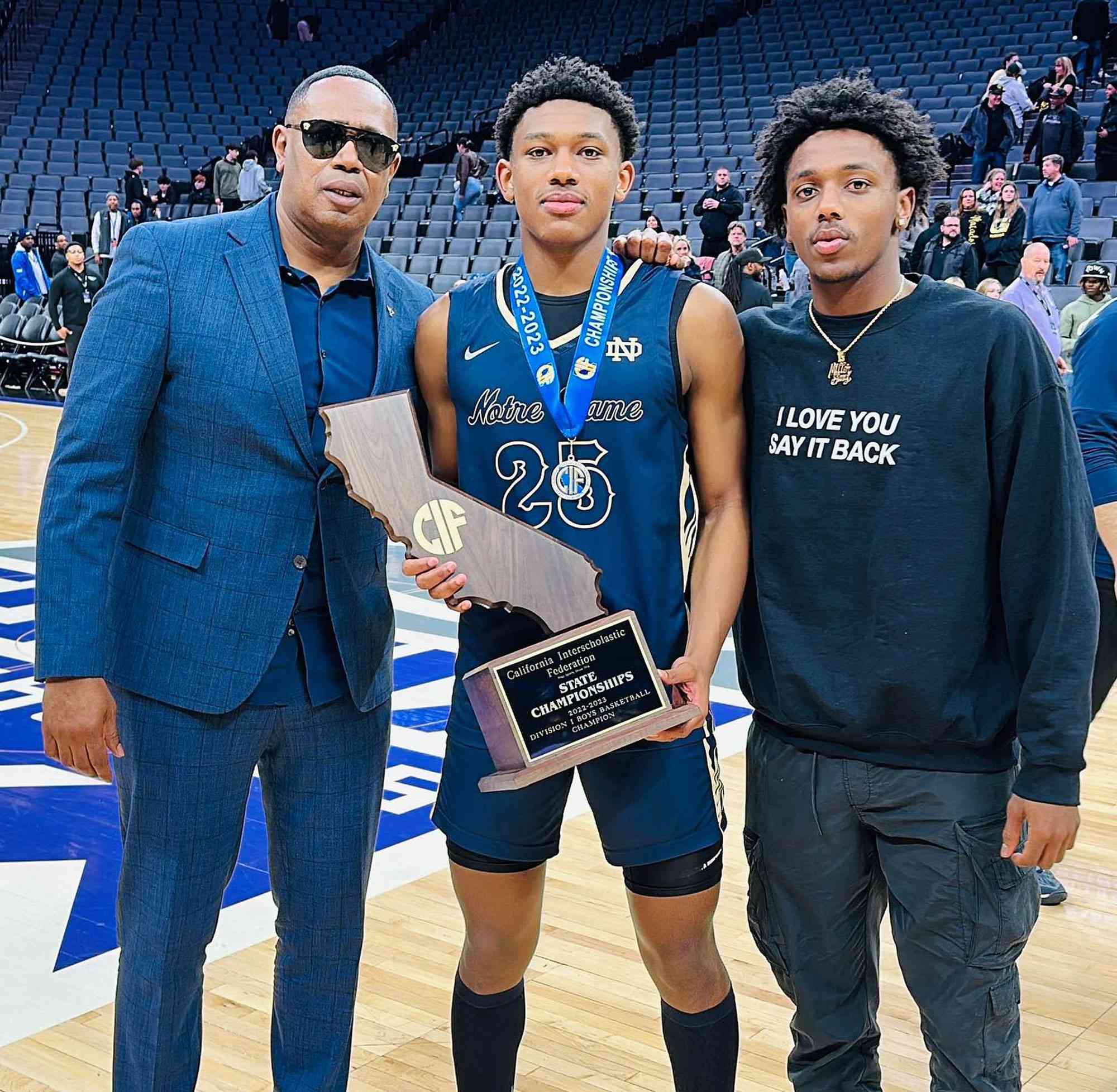 Master P and his sons, Mercy and Hercy, at the state championships.