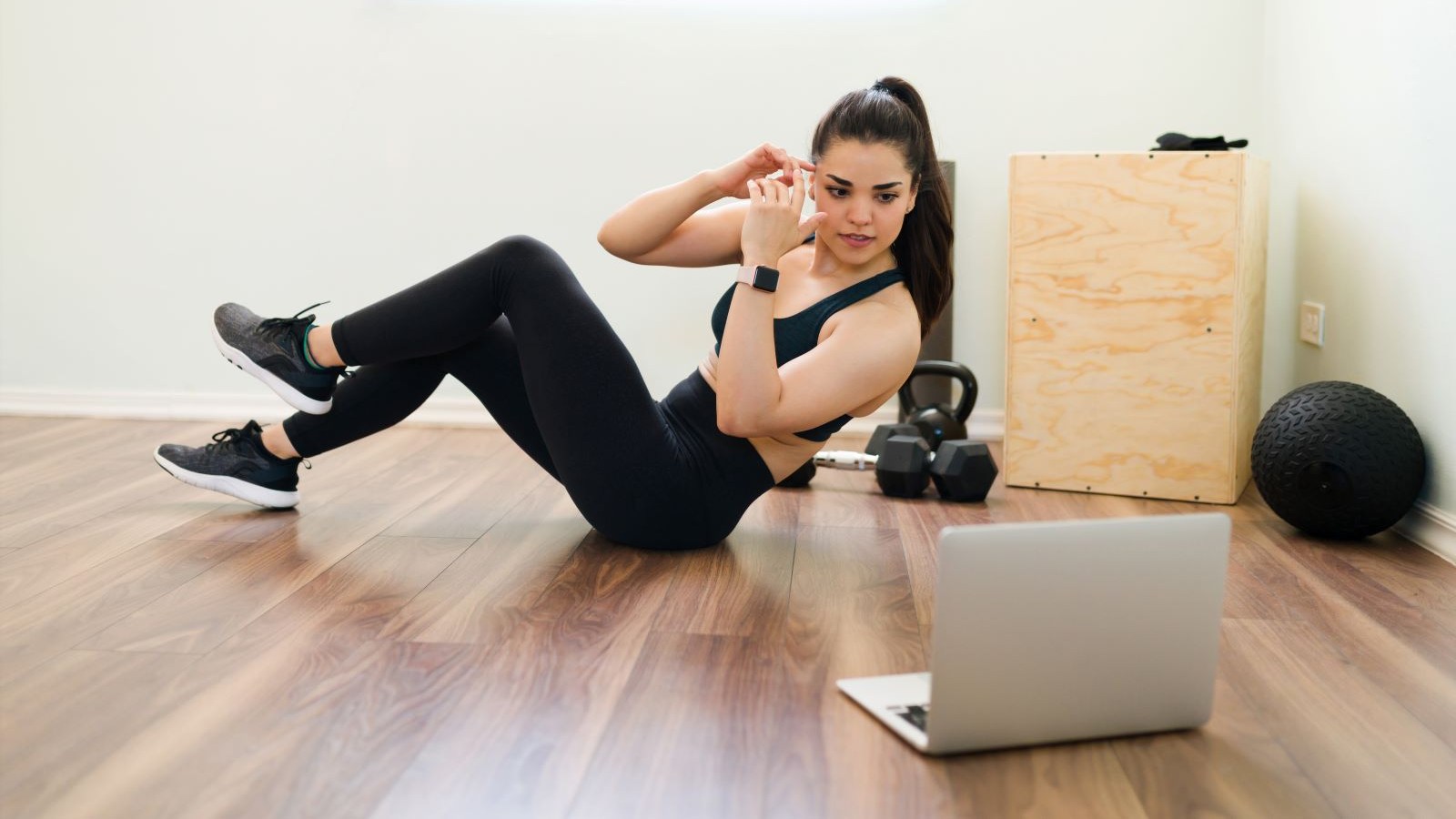 A girl working out