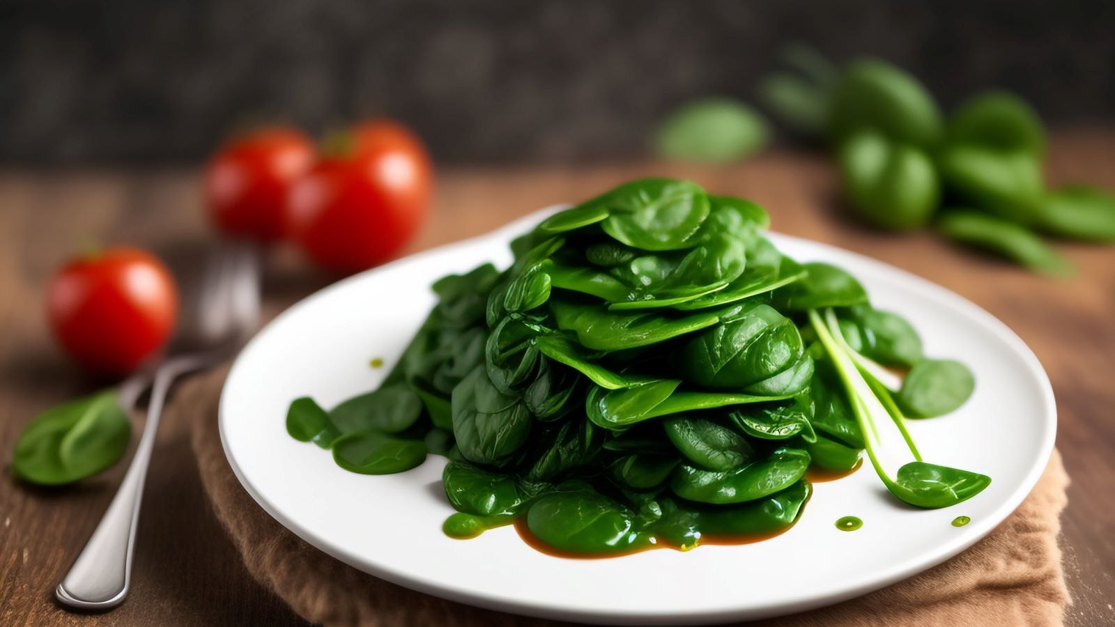 A plate full of spinach