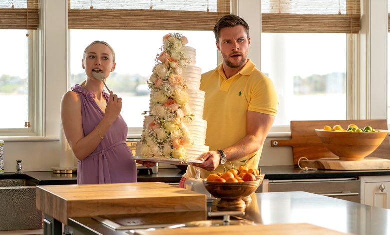 (L to R) Dakota Fanning as Abby Winbury, Jack Reynor as Thomas Winbury in episode 104 of The Perfect Couple.